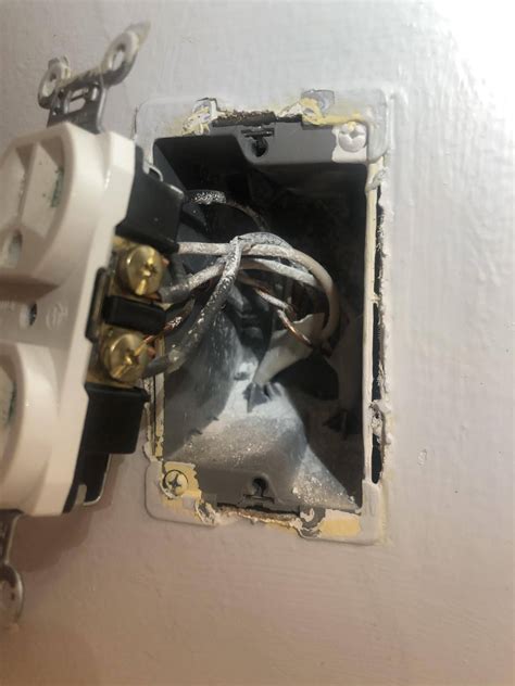 broken screw hole electrical box|broken electrical outlet box.